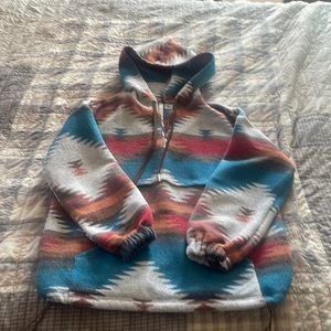 Aztec hooded pullover size small